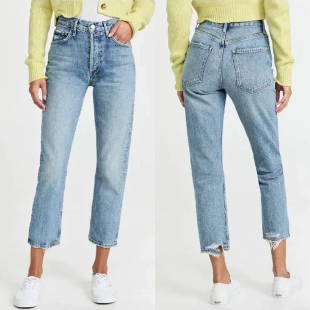 Agolde Light Blue Cropped Ankle Jeans